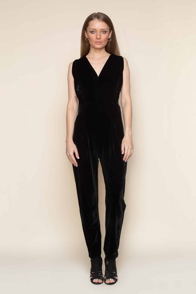 MADE TO ORDER: Origami Banded Stretch Velvet Jumpsuit – Terese Sydonna